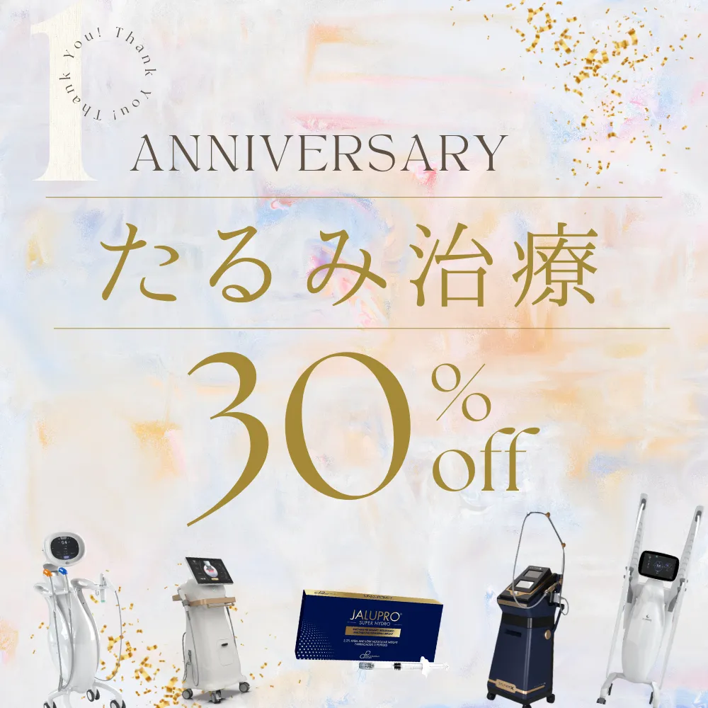 【開院1周年】たるみ治療30%off！
